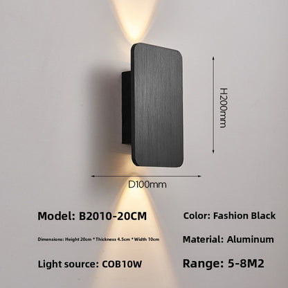 Modern LED Up Down Wall Light - Nordic Brushed Aluminium Wall Lamp for Bedroom & Living Room