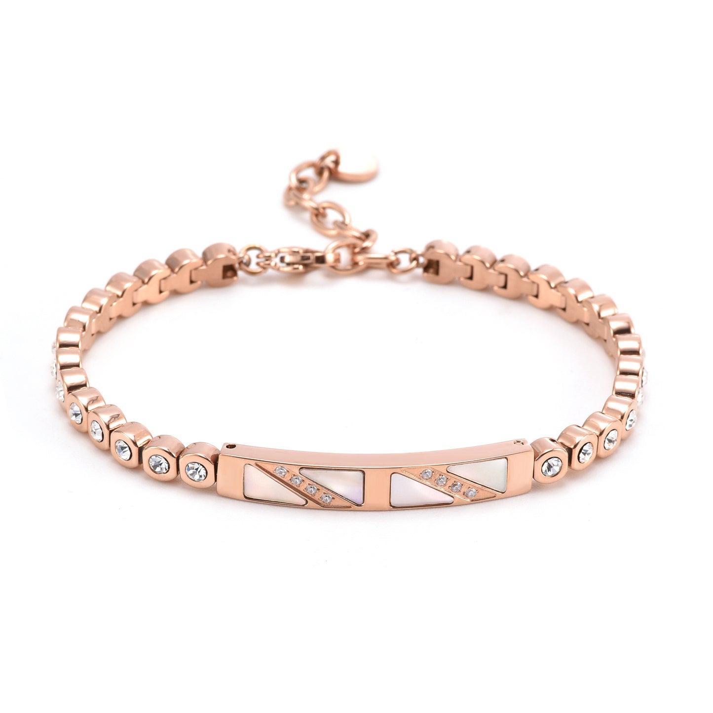 Diamond Shell Bracelet–Titanium Steel Luxury Bracelet, Geometric Irregular Design Jewellery (Gold, Rose Gold & Steel)