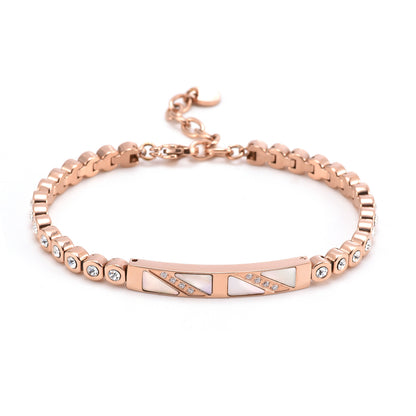 Diamond Shell Bracelet–Titanium Steel Luxury Bracelet, Geometric Irregular Design Jewellery (Gold, Rose Gold & Steel)