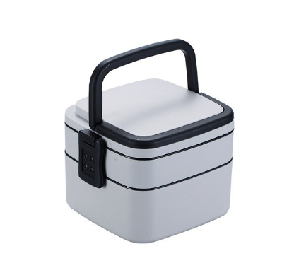 Portable Double-Layer Lunch Box–Microwave Safe Food Storage Container with Handle