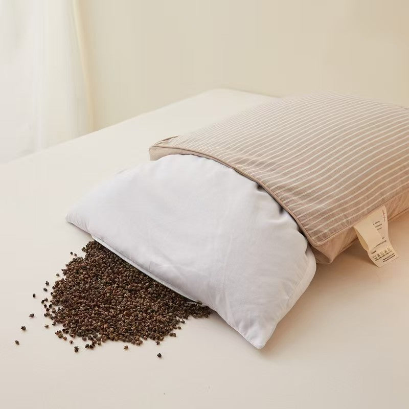 Natural Buckwheat Pillow – Breathable Cotton Support Pillow