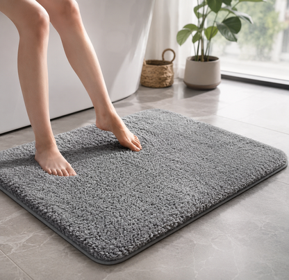 Luxury Velvet Bathroom Mat–Ultra Absorbent Non-Slip Bath Rug-Premium Quality For Bathrooms
