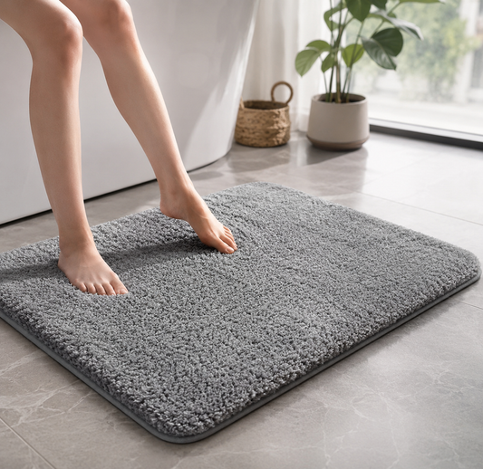 Luxury Velvet Bathroom Mat–Ultra Absorbent Non-Slip Bath Rug-Premium Quality For Bathrooms