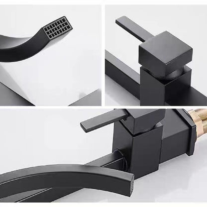 360° Rotating Waterfall Basin Mixer Tap–Luxury Copper Bathroom Vanity Faucet