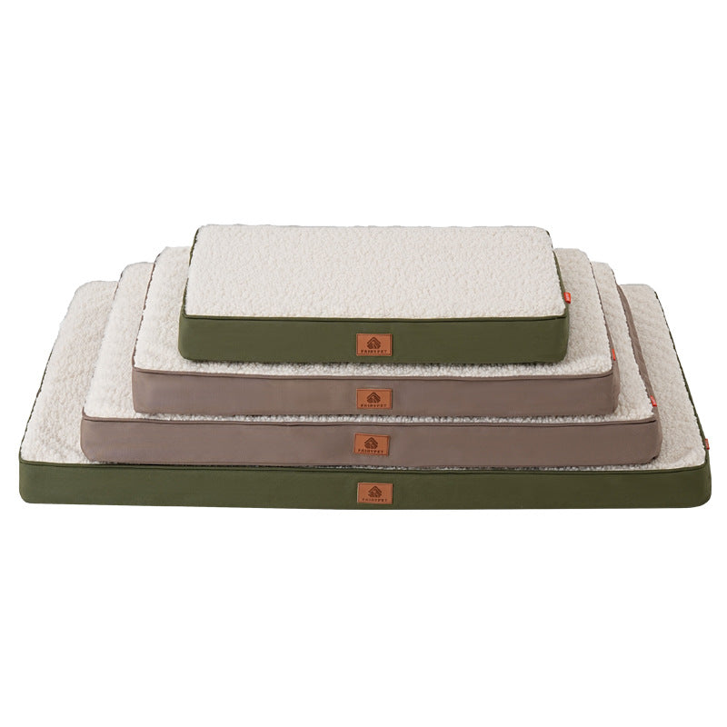 Plush Lambswool-Style Pet Bed - Thick Washable Cushion Bed for Dogs & Cats