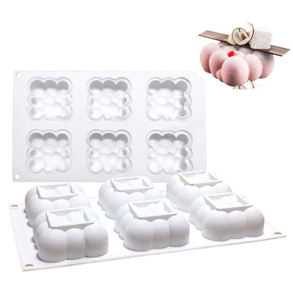 Cloud Silicone Cake Mold–6-Cavity Mousse, Jelly & Chocolate Baking Mold, Non-Stick Dessert Tray