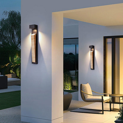 Modern Travertine LED Outdoor Wall Light–Waterproof Luxury Exterior Wall Lamp