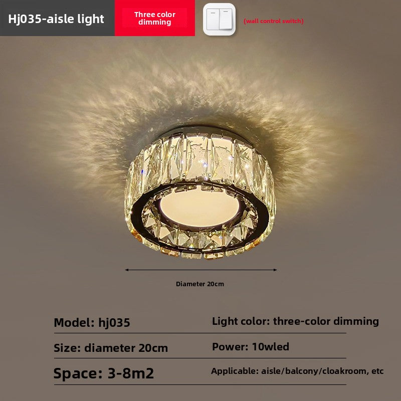 Modern Crystal LED Ceiling Light - 3-Color Flush Mount Ceiling Lamp