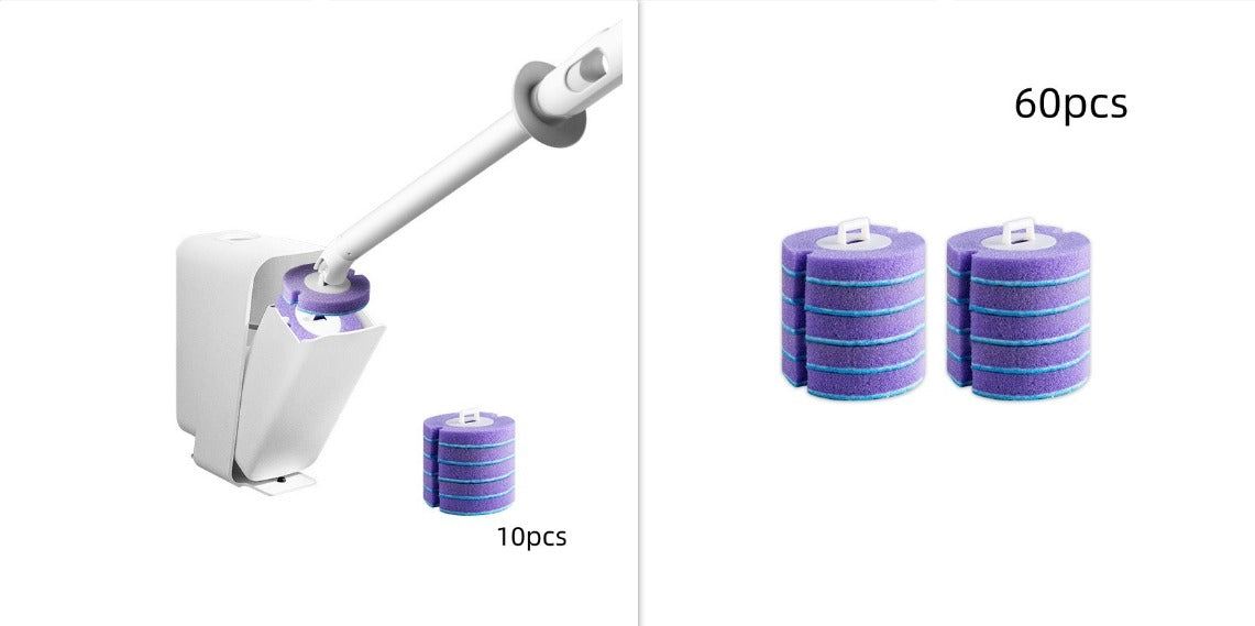 Disposable Toilet Brush Set-Replaceable Head Toilet Cleaning Brush-Hygienic No-Touch Bathroom Cleaner