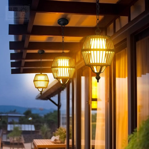 Solar Outdoor Pendant Light - IP55 Waterproof LED Garden Hanging Light