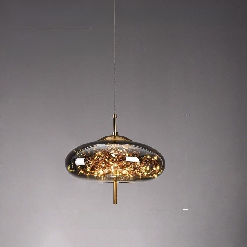 Nordic Glass Pendant Light–Modern Starry Sky LED Hanging Ceiling Light