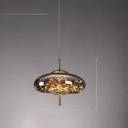 Nordic Glass Pendant Light–Modern Starry Sky LED Hanging Ceiling Light
