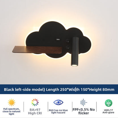 Modern Shaped LED Wall Reading Light with USB - Dimmable Bedside Wall Lamp