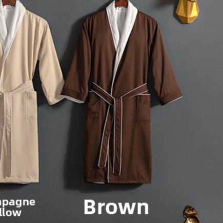 Luxury Double-Layer Bathrobe - Soft Absorbent Unisex Hotel Style Dressing Gown for Men & Women