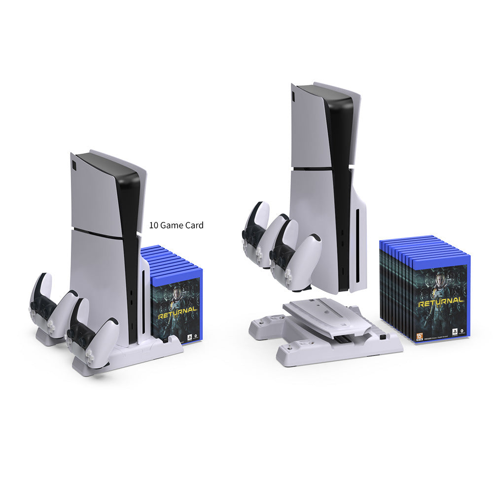 PS5 Cooling Station & Dual Controller Charging Dock–All-in-One Console Stand For PS5 Pro, Slim & Standard