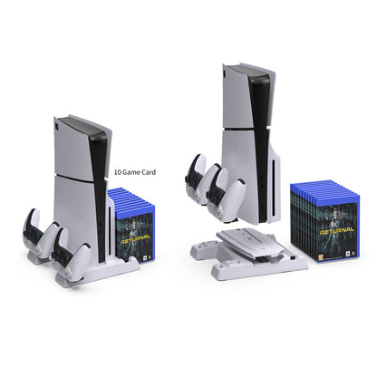 PS5 Cooling Station & Dual Controller Charging Dock–All-in-One Console Stand For PS5 Pro, Slim & Standard