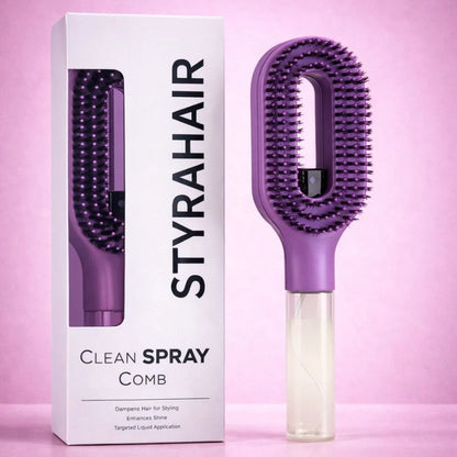 Spray Detangling Hair Brush - One-Touch Water Mist Comb for Frizz Control & Everyday Hair Styling