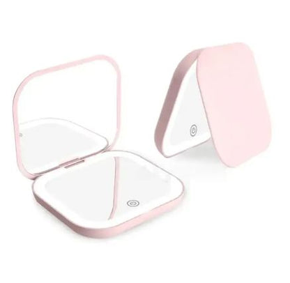 Compact LED Makeup Mirror–Rechargeable Travel Vanity Mirror with 1X/3X Magnification