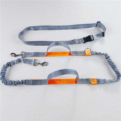 Hands-Free Dog Running Leash–Adjustable Waist Belt Pet Lead For Walking, Jogging & Hiking