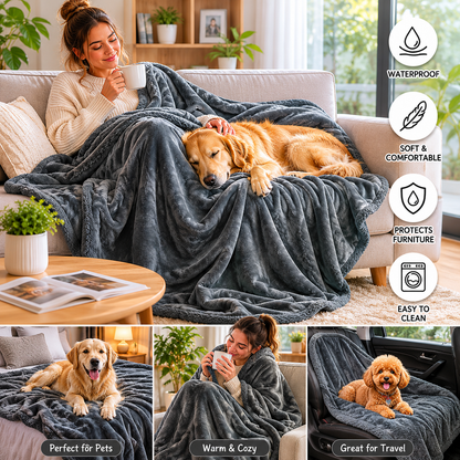 Waterproof Flannel Blanket–Soft Furniture Protector & Cozy Pet Blanket