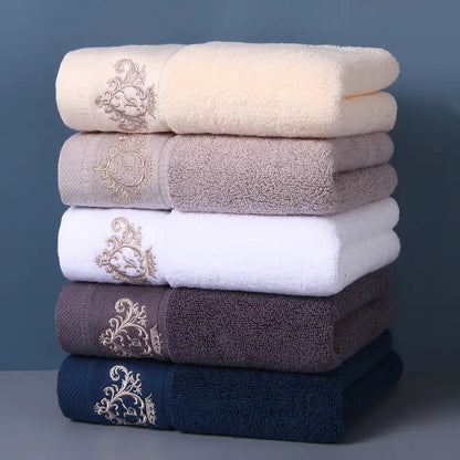 Cotton Hand Towel 34x75cm-Soft Absorbent Crown Pattern Towel-Luxury Bathroom & Kitchen Hand Towel