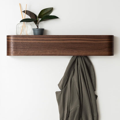 Solid Wood Wall Mounted Coat Rack - Modern Wooden Entryway Hooks for Coats, Bags & Accessories