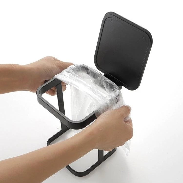 Mini Desktop Trash Can–Flip Lid Tabletop Bin, Small Waste Bin for Office, Kitchen & Bedroom
