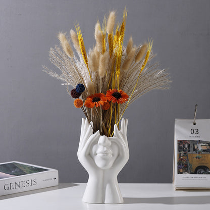 Nordic Human Body Ceramic Vase–Modern Artistic Flower Vase for Living Room & Home Décor