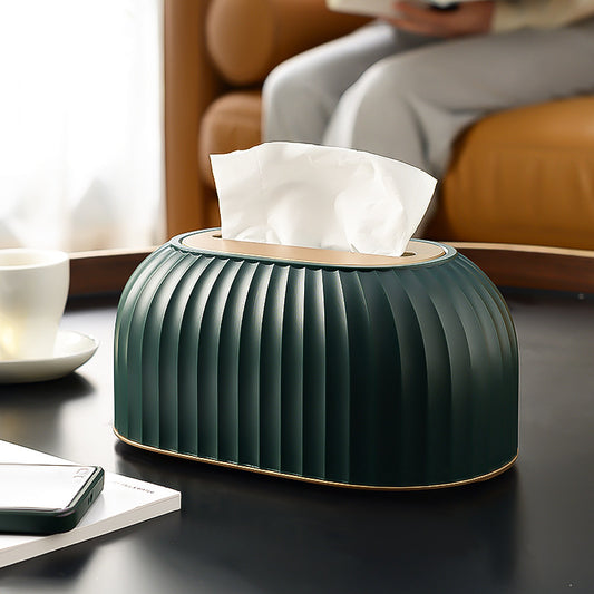 Luxury Tissue Box Holder–Modern Paper Towel Storage Case with Lid, Decorative Living Room Organiser