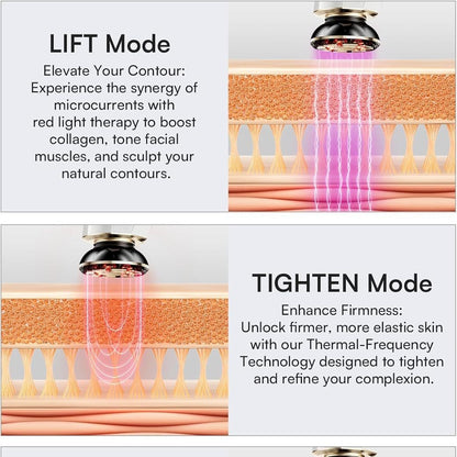Red Light Therapy Facial Massager–Microcurrent Skin Rejuvenation Device