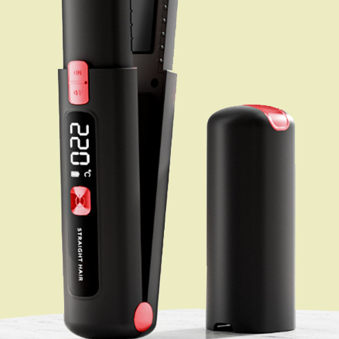 Cordless Hair Straightener & Curler–USB Rechargeable Portable Hair Styling Tool