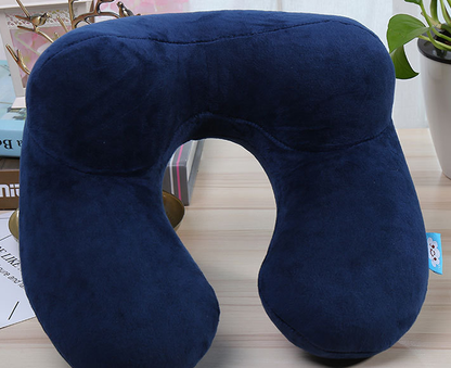 Inflatable U-Shaped Travel Pillow–Portable Neck Support Cushion for Flights, Cars & Travel