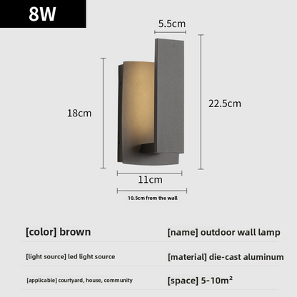 Modern Aluminum Outdoor LED Wall Light – IP54 Waterproof Exterior Lamp