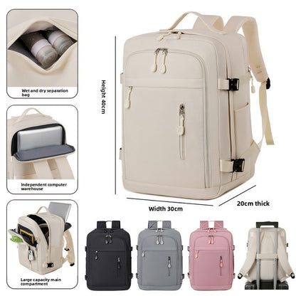 Waterproof Travel Backpack–Airline Carry-On Backpack with Dry & Wet Separation & 15-Inch Laptop Compartment