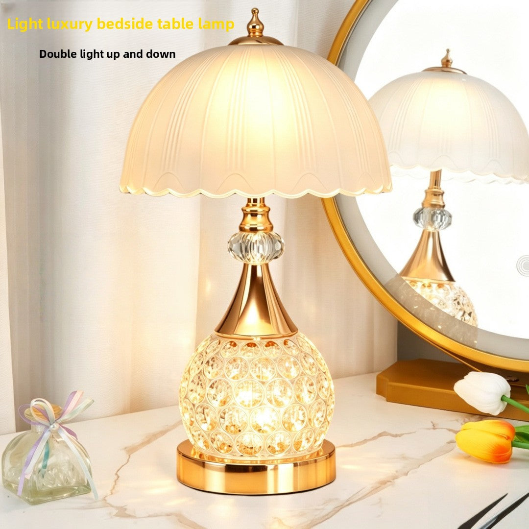 Luxury Crystal Table Lamp–Modern USB Touch Bedside Lamp With Ambient Lighting