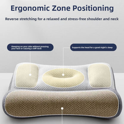 Cervical Support Pillow - Ergonomic Neck Support Sleeping Pillow with Polyester Fibre Filling