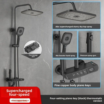 Luxury Digital Thermostatic Rain Shower Set–Concealed Bathroom Shower System With LED Temperature Display