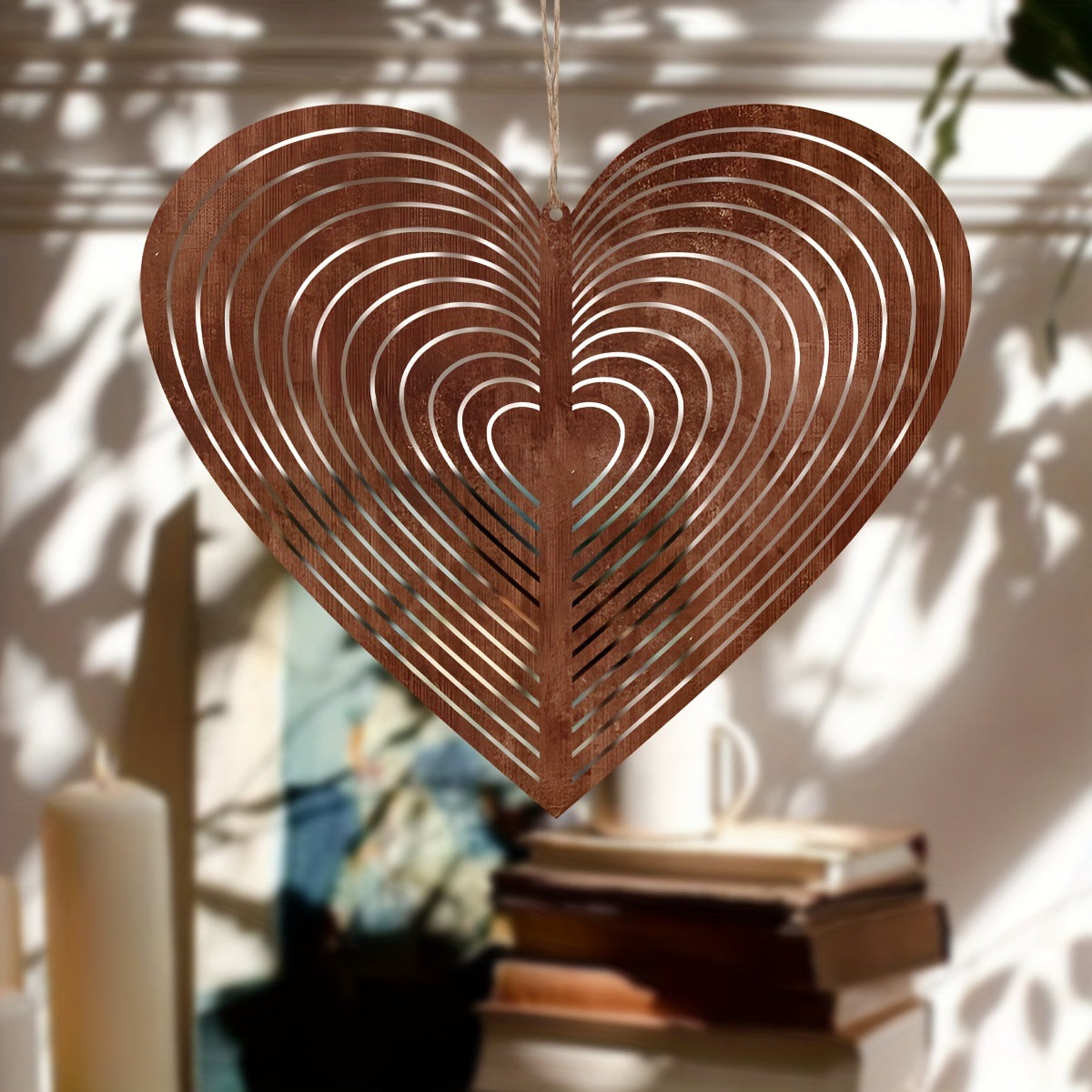 Heart Wind Spinner Garden Ornament–Decorative Metal Wind Spinner For Garden & Outdoor Décor