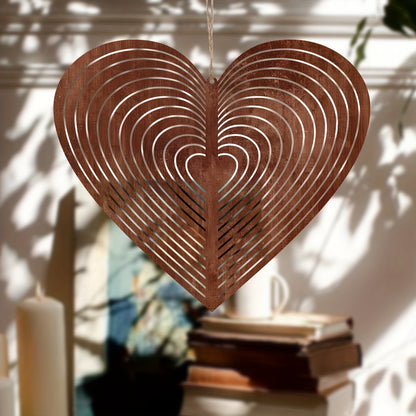 Heart Wind Spinner Garden Ornament–Decorative Metal Wind Spinner For Garden & Outdoor Décor