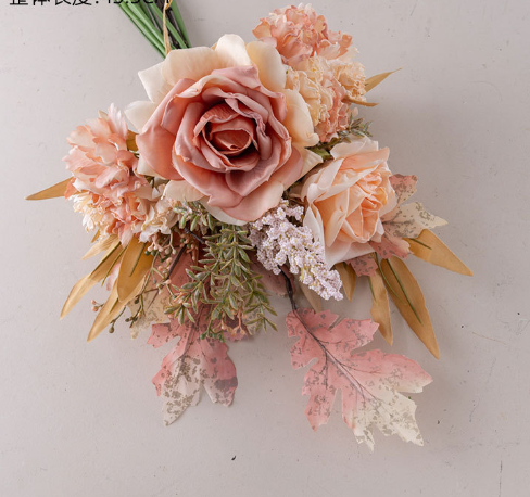 Artificial Rose & Pampas Flower Bouquet–Luxury Faux Floral Arrangement for Home Décor