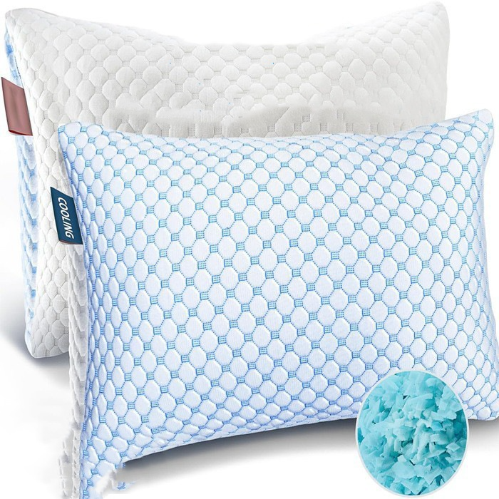 Shredded Memory Foam Pillow–Adjustable Cooling Bed Pillow for Neck & Shoulder Support, Side Sleeper Ergonomic Pillow