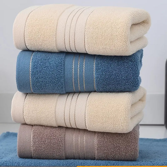 Natural Cotton Hand Towel-Soft Absorbent Bathroom Hand Towel-Quick Dry Lightweight Cotton Towel (Brown & Blue)