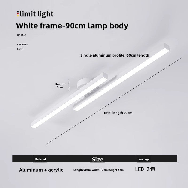 Modern Linear LED Ceiling Light - Dimmable Minimalist Ceiling Light for Living Room & Bedroom