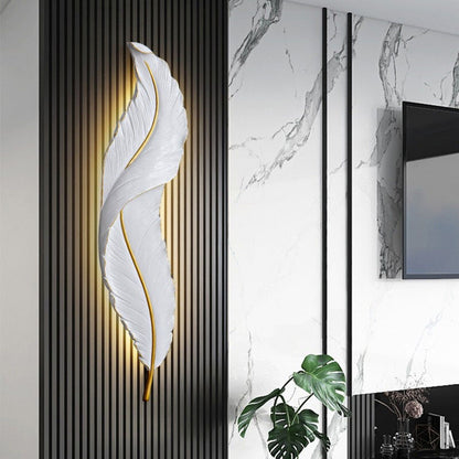 Nordic Stylish Feather LED Wall Light–Modern 3-Colour Dimmable Decorative Wall Lamp