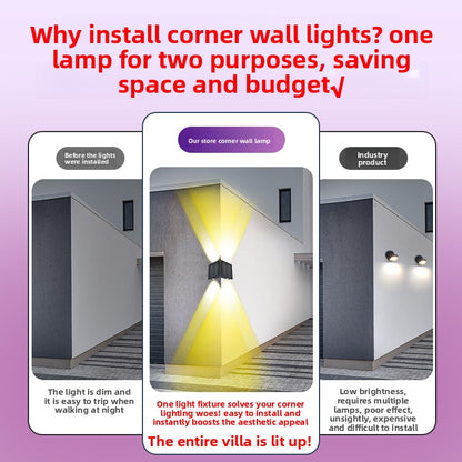 Solar LED Corner Wall Light – IP65 Waterproof Outdoor Garden Light