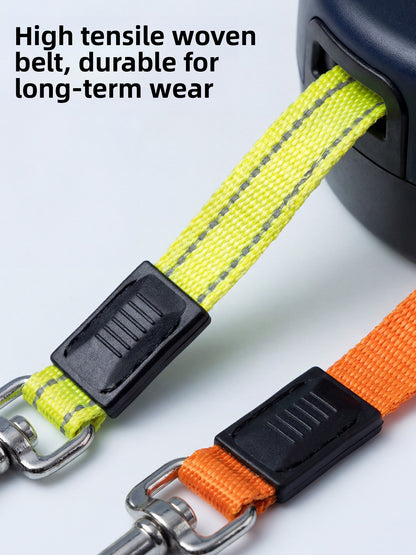 Dual Retractable Dog Leash–Tangle-Free Automatic Lead For Walking Two Dogs