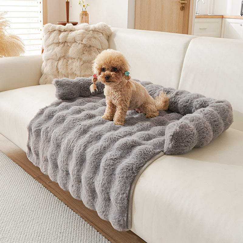 Luxury Plush Pet Mat–Soft Faux Rabbit Fur Dog & Cat Bed