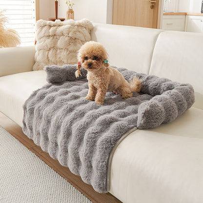 Luxury Plush Pet Mat–Soft Faux Rabbit Fur Dog & Cat Bed