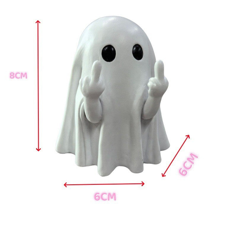 Glow-in-the-Dark Halloween Ghost Decoration – LED Resin Ornament