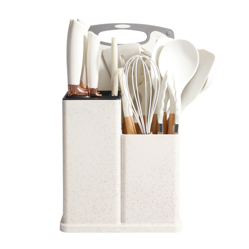 19-Piece Silicone Kitchen Utensil Set–Non-Stick Cooking Tools with Beech Wood Handles, Heat Resistant Kitchen Set